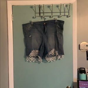 Plus size denim shorts